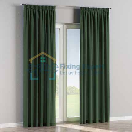 Dark Green Pinch Pleat Curtains