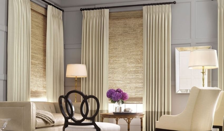 Blinds and Curtains Together