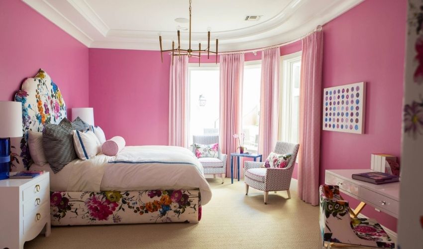 curtain ideas for pink walls