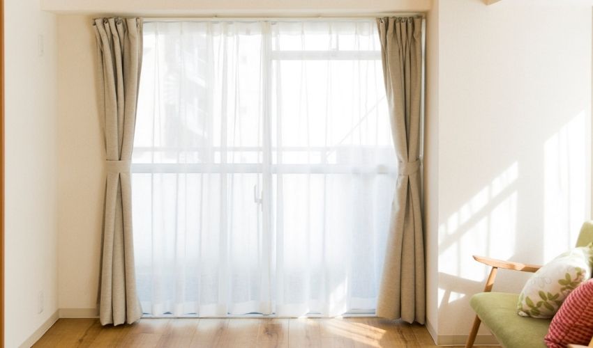 Frame Window With Sheer Curtains