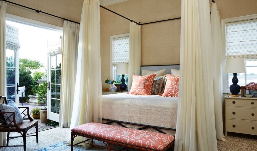 Hang Sheer Curtains Around Your Bed