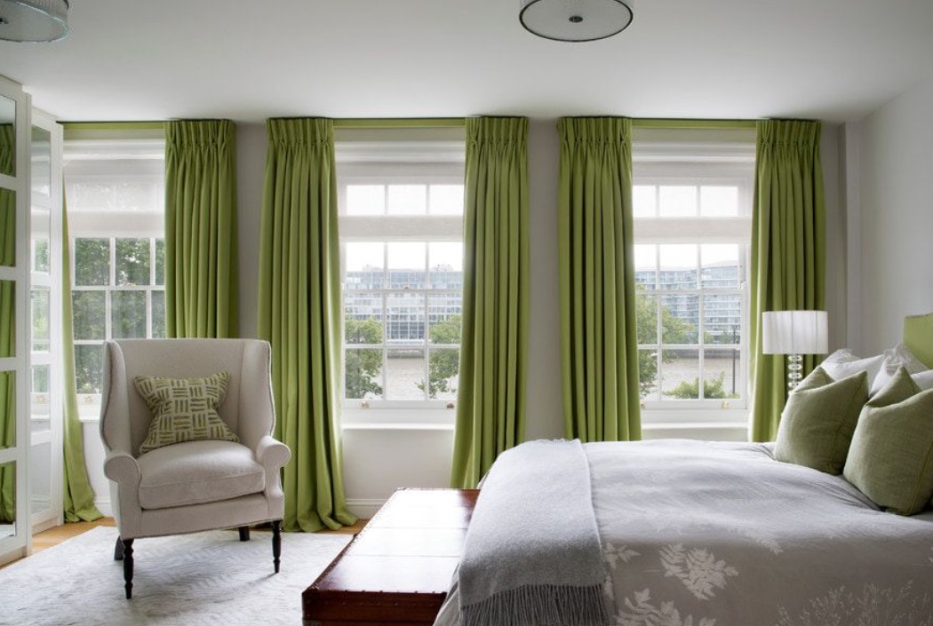 Green Curtains With Grey Walls
