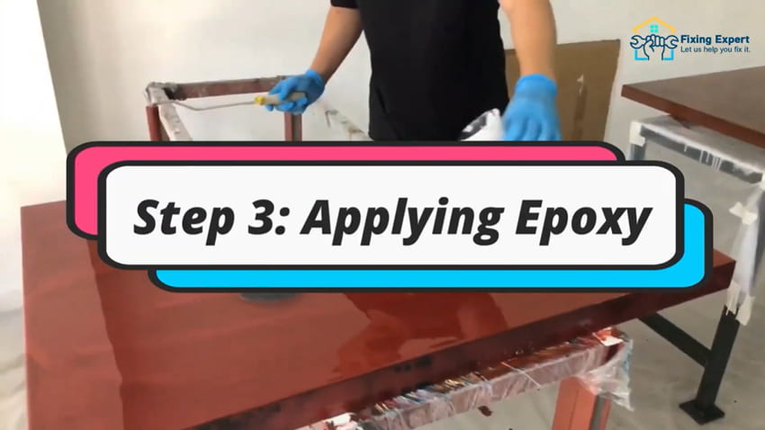 Epoxy Floor Steps - Applying Epoxy