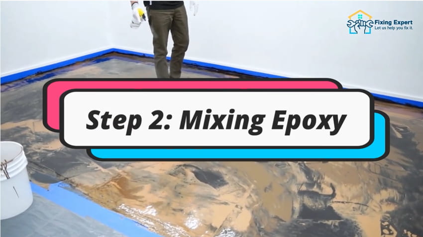 Epoxy Floor Steps - Mixing Epoxy