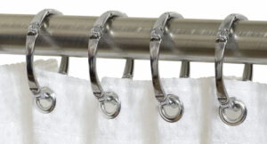 CLASSIC Silver Curtain Rings with Clips (10 pcs)