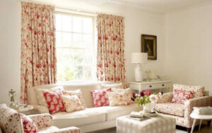 Matching curtains and cushions