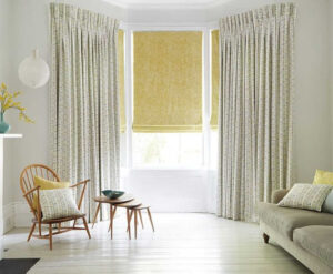 Matching curtains and cushions
