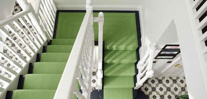 Green Stair Carpet Runner