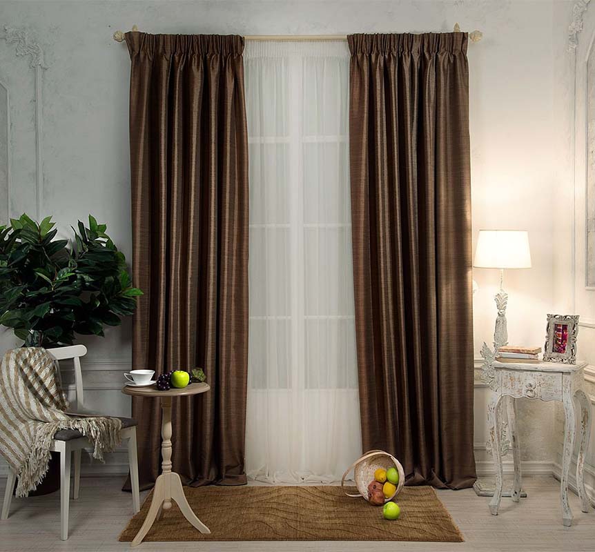 Brown Silk Curtain