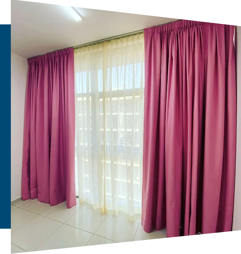 Pink Pencil Pleat Curtains