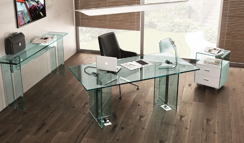 Office deals table glass