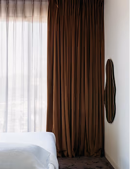 Brown velvet curtains in Dubai