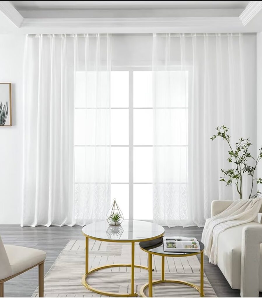 affordable white curtains Dubai