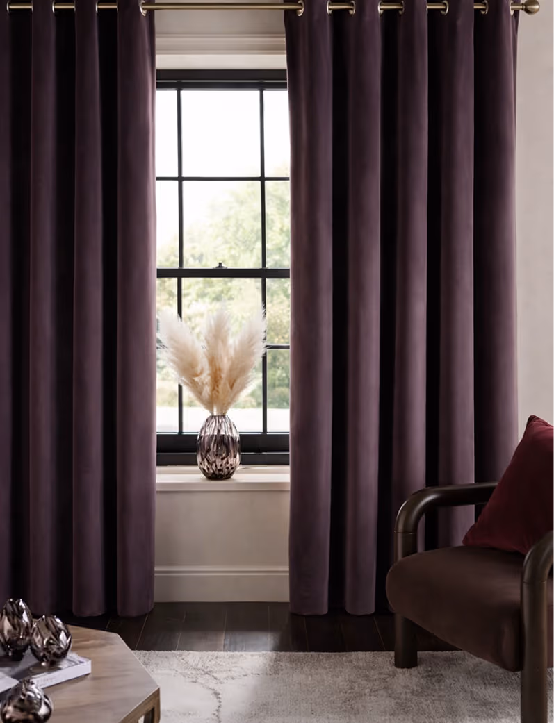Purple Eyelet Curtains in Dubai