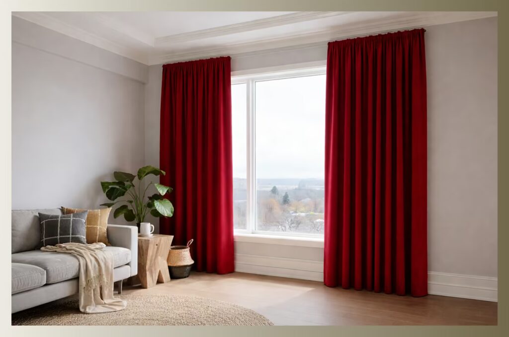 luxury red curtains Dubai