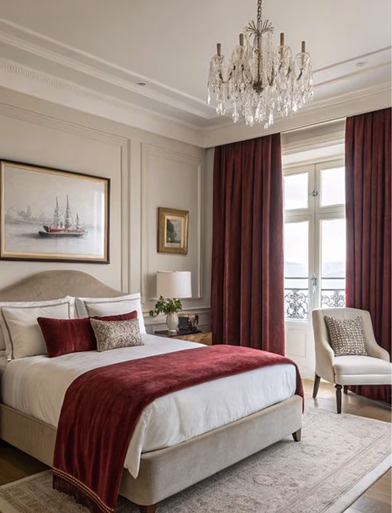 maroon curtains Dubai