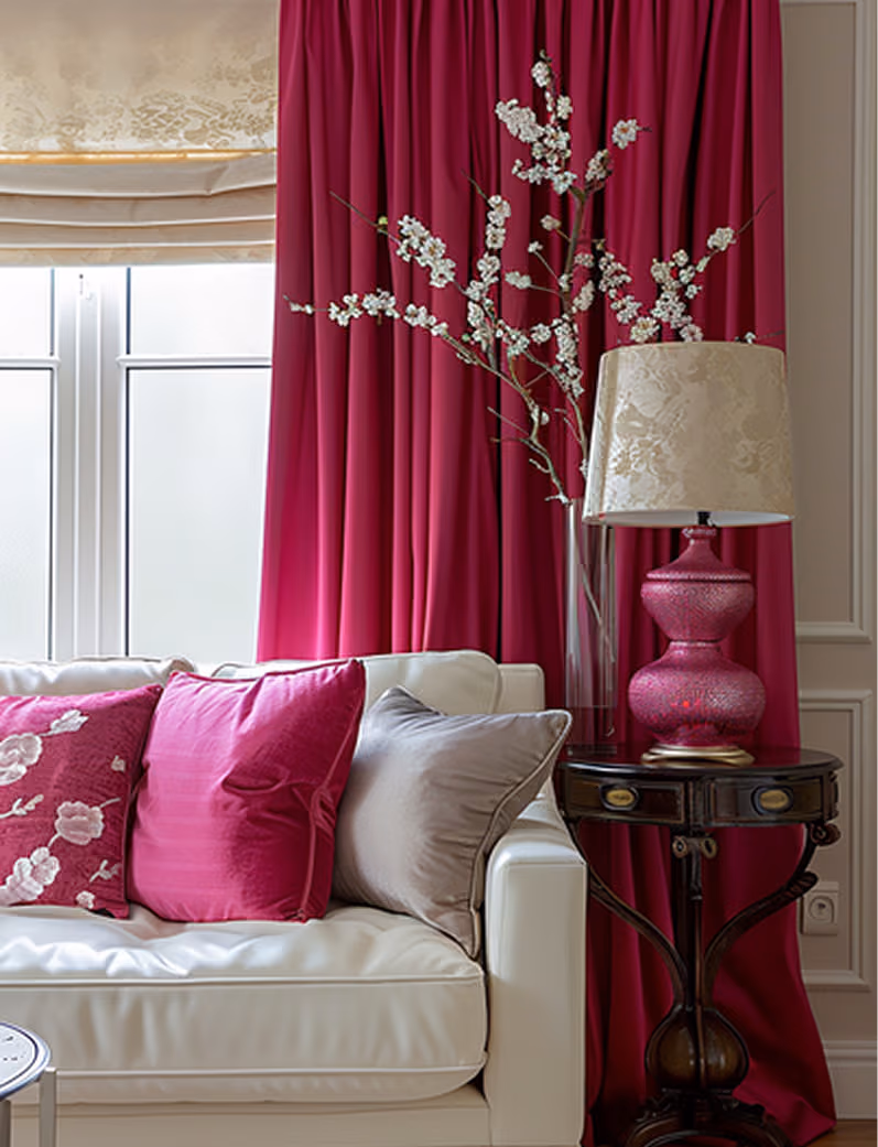 modern pink curtains Dubai