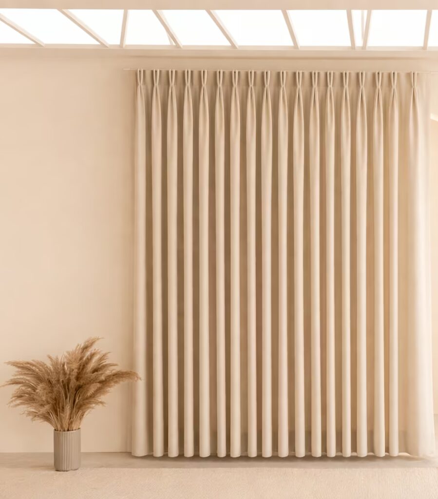 pinch pleat curtains for living room Dubai