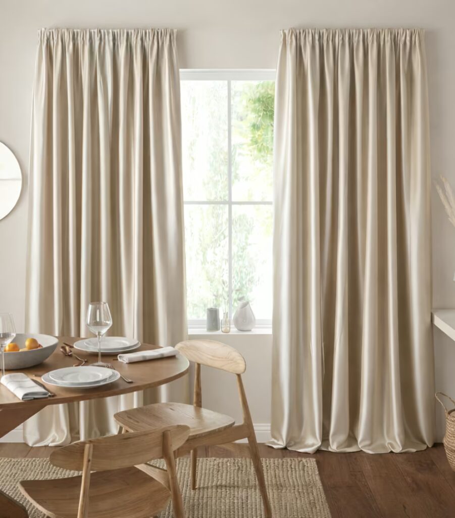 pinch pleat silk curtains Dubai