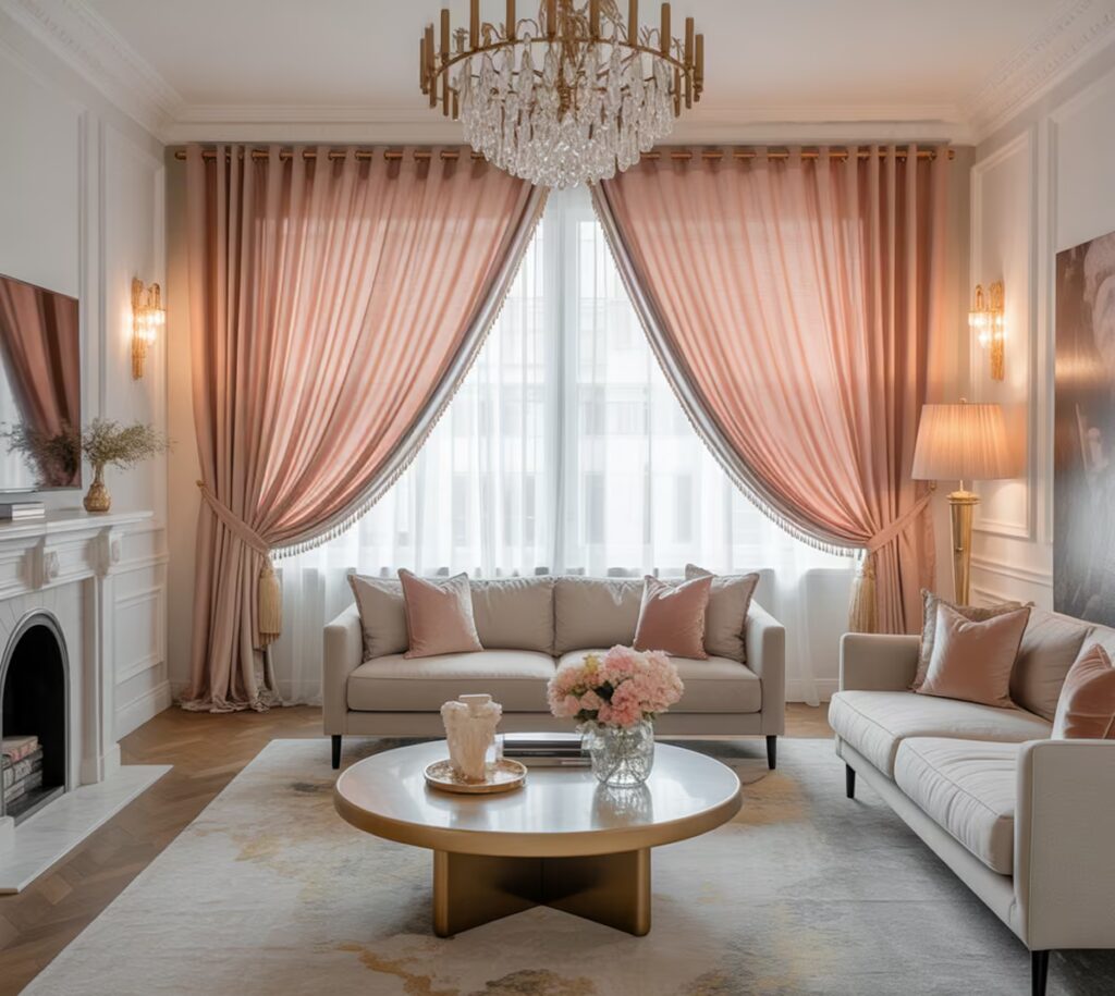 pink curtain suppliers Dubai