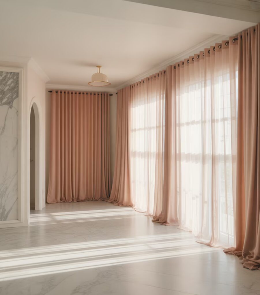 pink drapes Dubai