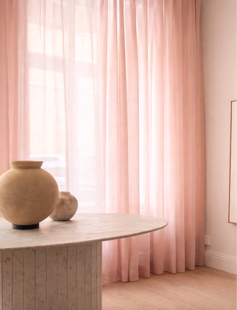 pink sheer curtains Dubai