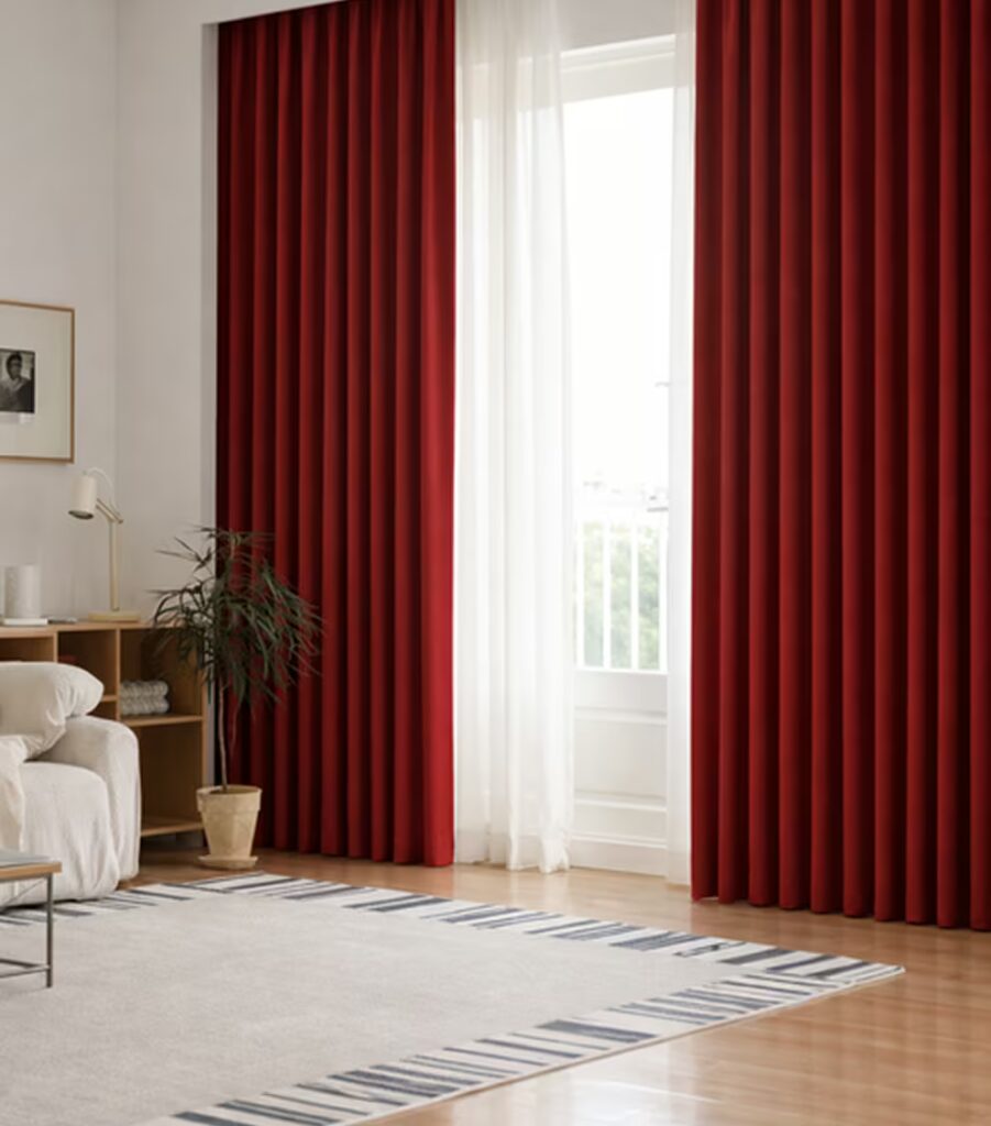 red blackout curtains Dubai
