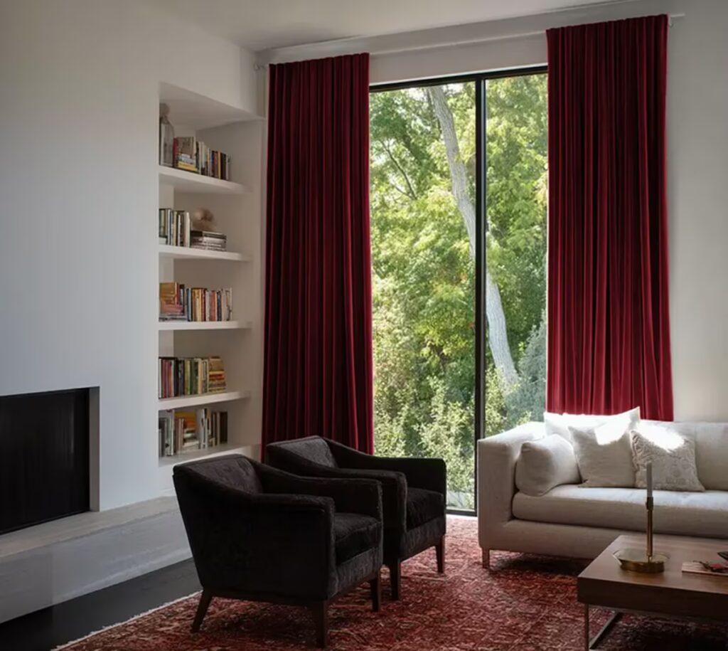red curtains in Dubai