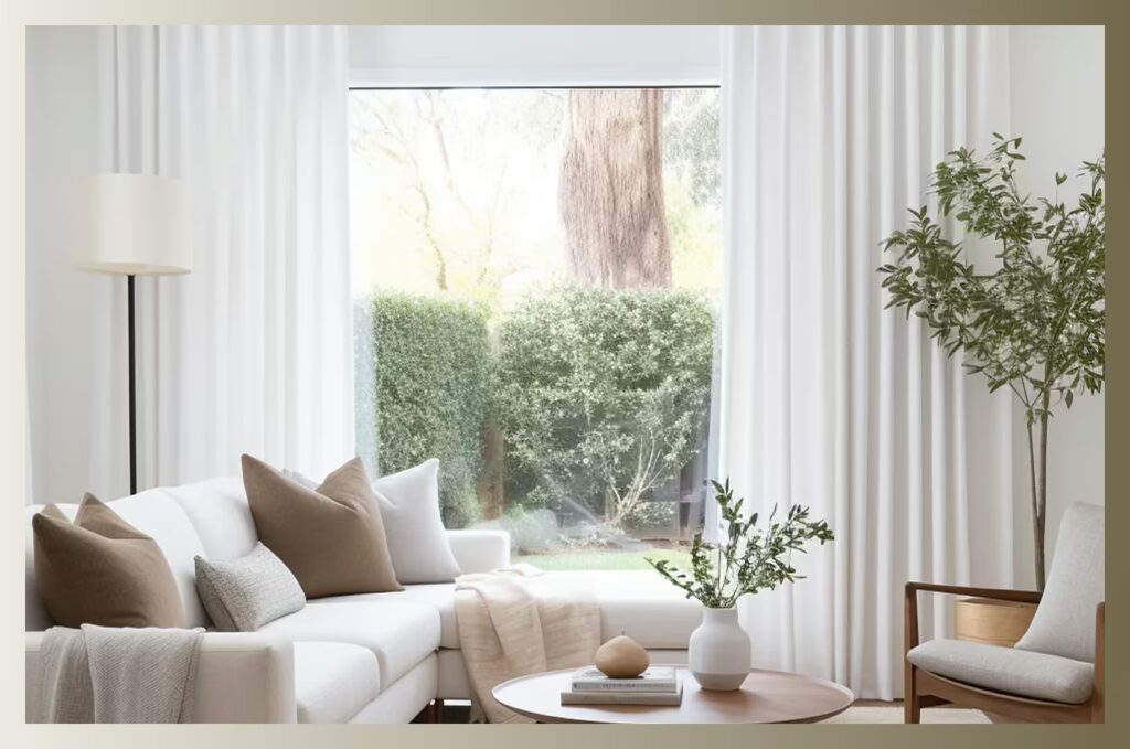 white curtains for living room Dubai