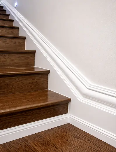 modern staircase skirting design Dubai
