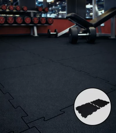 Rubber Tile Lock Black