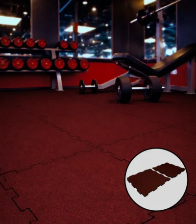 Rubber Tile Lock Red