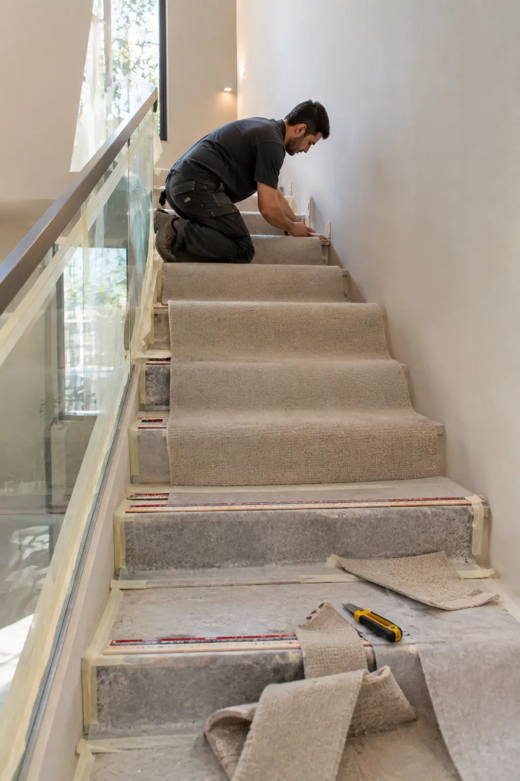 Custom Stair Runner Installation Project