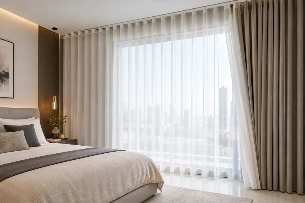 Double Wave Curtains in Dubai