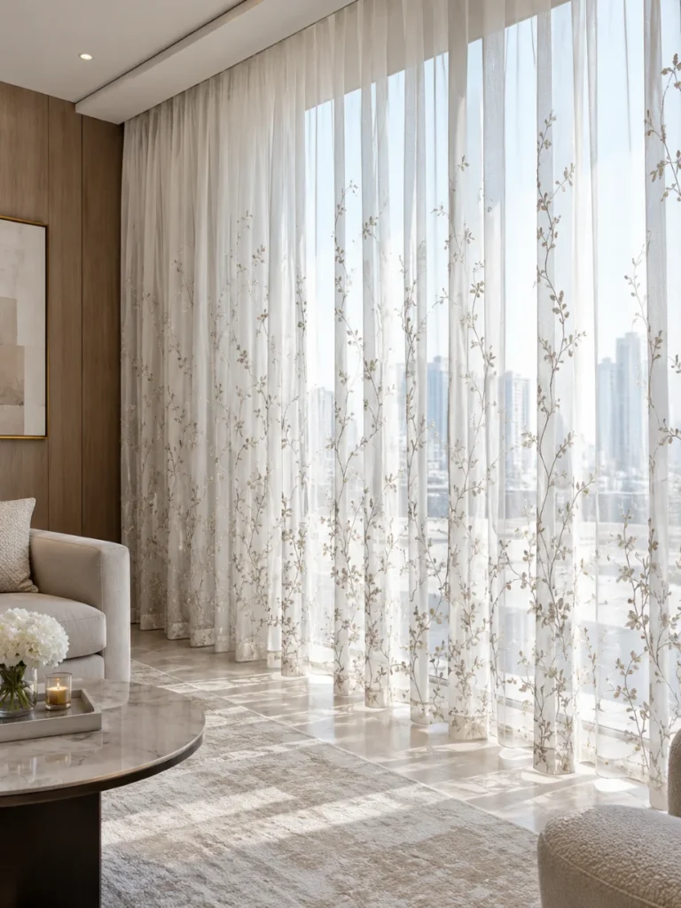 Embroidered sheer Panels Dubai