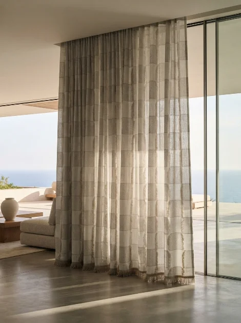 Geometric Patterned sheer curtains