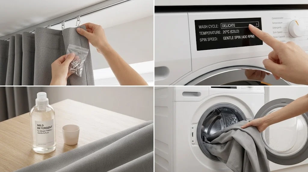 How Should Woven or Triple-Weave Blackout Curtains Be Washed