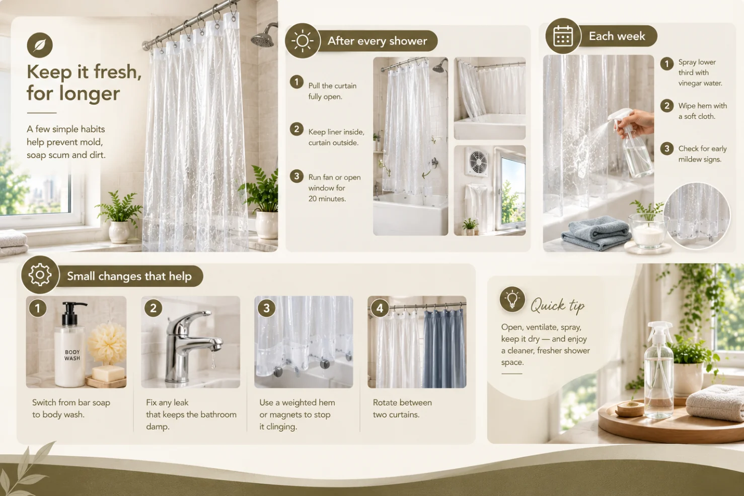 How do you stop plastic curtains getting dirty again