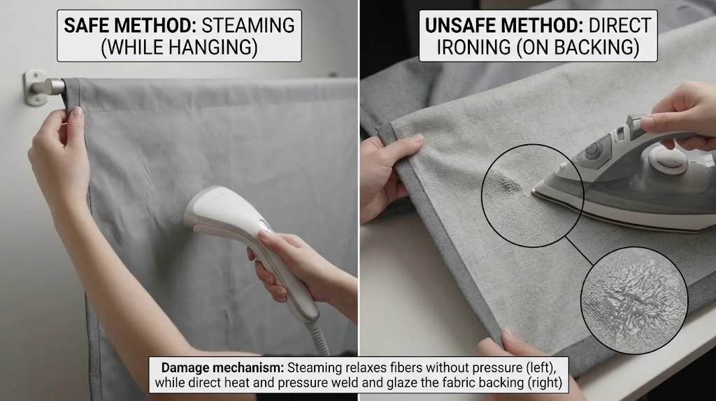How to Iron or Steam Blackout Curtains Safely