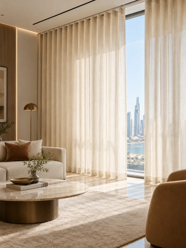 Linen Wave Curtains Dubai