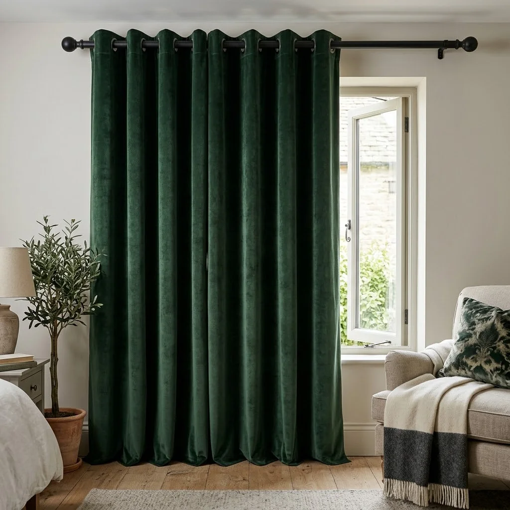 Velvet eyelet curtains Dubai