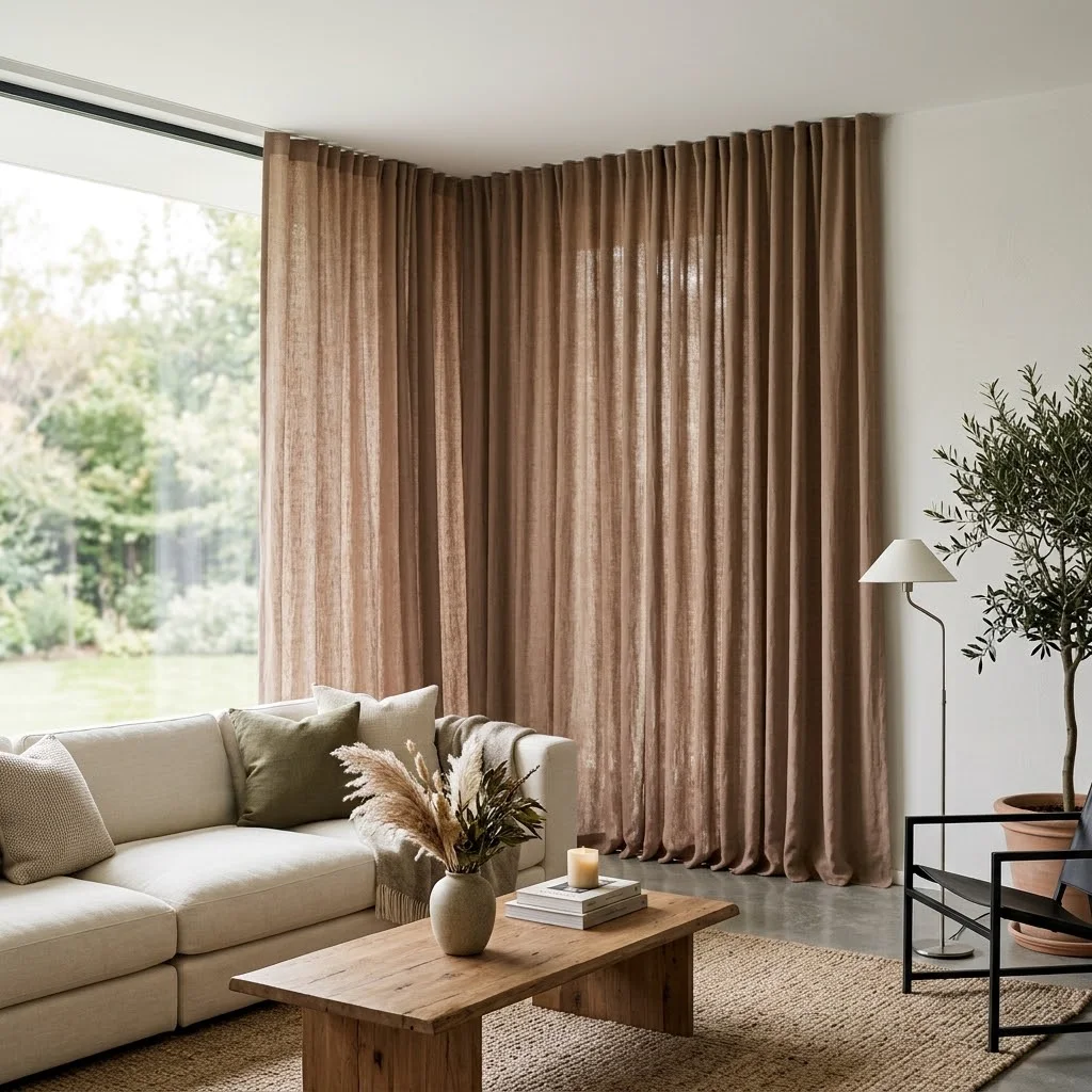 living room Linen curtains