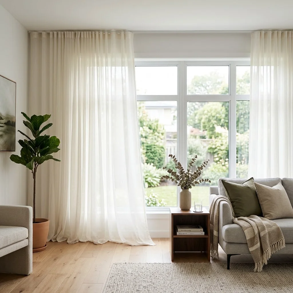 living room chiffon curtains