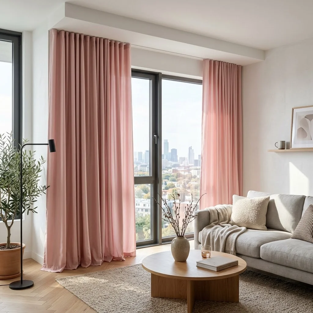 living room silk curtains