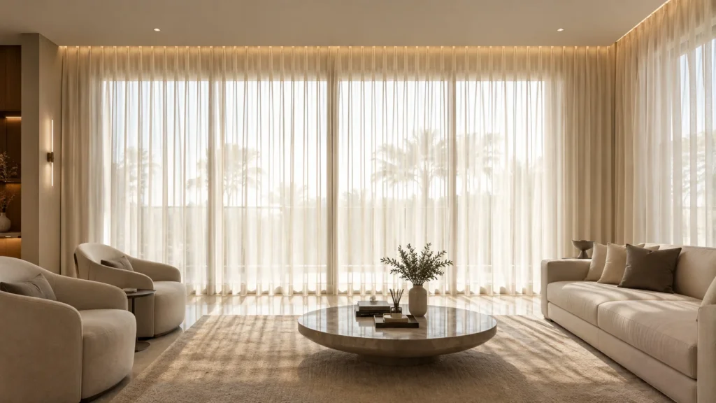 sheer curtains for Majlis in Dubai