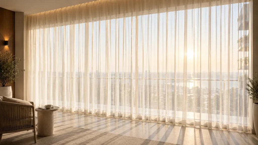 sheer curtains for balcony door