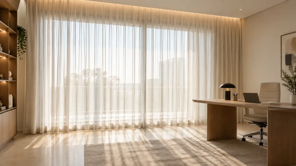 sheer curtains for home office