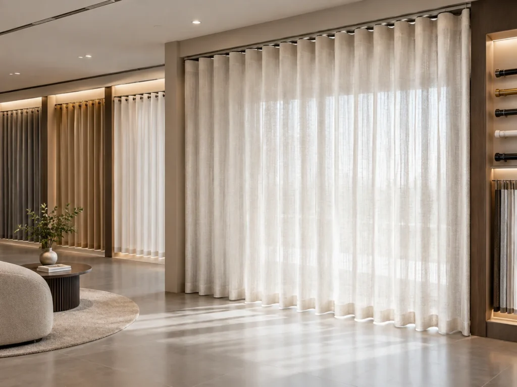 wave curtains for showrooms