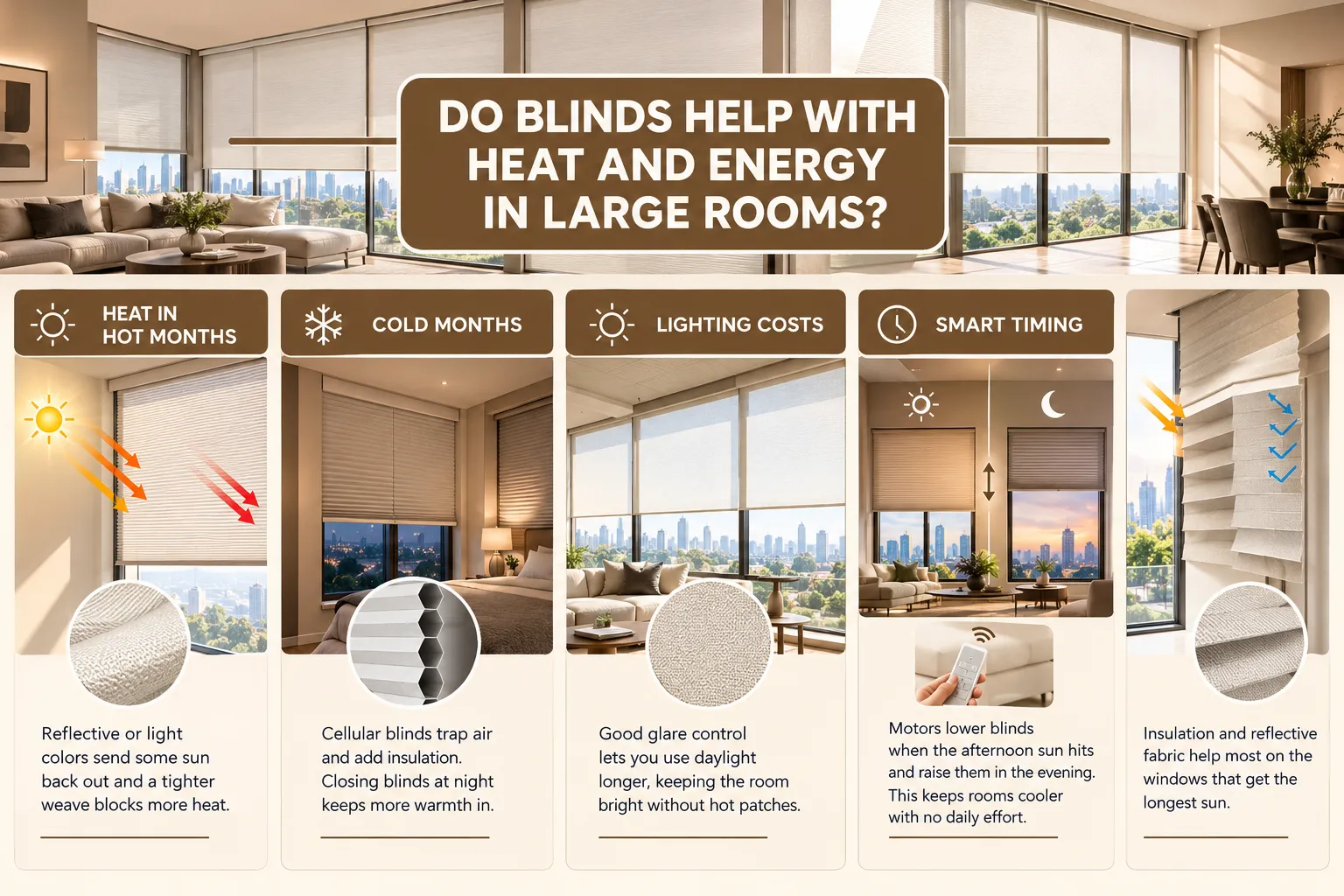 DO BLINDS HELP WITH HEAT AND ENERGY IN LARGE ROOMS