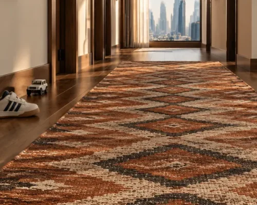 Carpet Runner Installation project at Yas Acres, Abu Dhabi by Fixing Expert team
